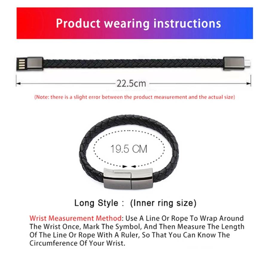 XJ-28 2.4A USB to 8 Pin Creative Bracelet Data Cable, Cable Length: 22.5cm, XJ-28 8 Pin, 22.5cm 8...