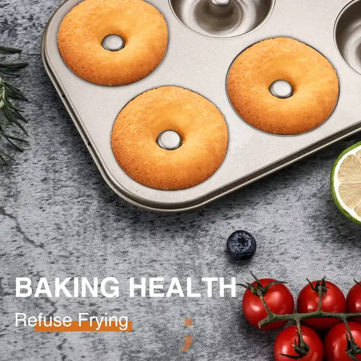 Non-Stick Baking Pastry Tools Cake Mold Baking Tray 6-Cavity fluted pan Bagels fluted cake pa