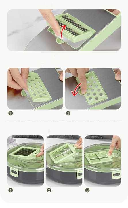 9 in 1Vegetable Cutter New Multi-functional Drain Vegetable Chopper and Grater