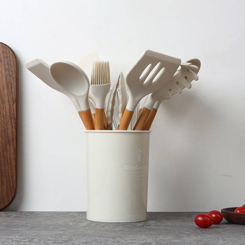 Silicone kitchen utensils - Cream white