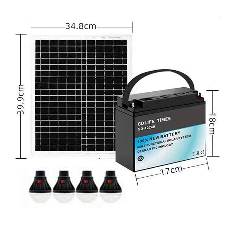 GD12240 12v 20ah Solar Storage Emergency Solar Generator With 4pcs Bulb 20w Solar Panel Ups Battery