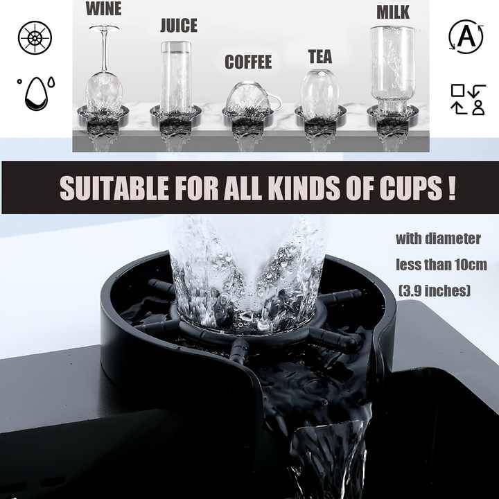 Highly Acclaimed Stainless Steel Sink Glass Cup Rinser Automatic Cup Washer Bottle Cleaner Washer fo