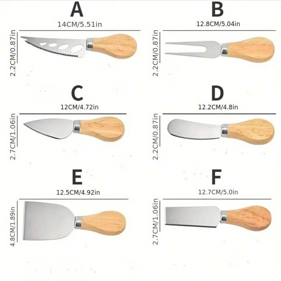 6 pcs Cheese Knife Set