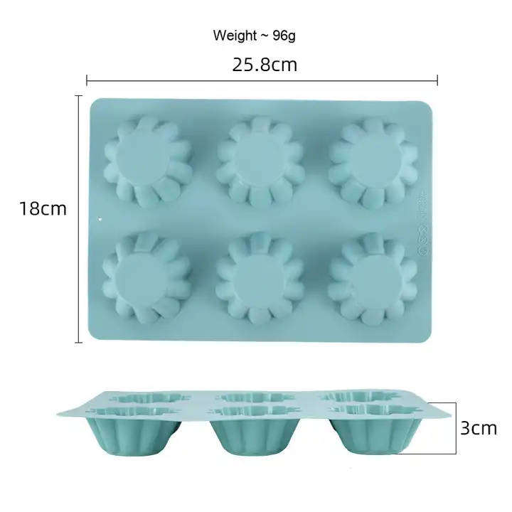 6-Piece Creative Silicone Cake Mold PC Flower-Shaped Muffin Cup for Baking Kitchen Household Pudding