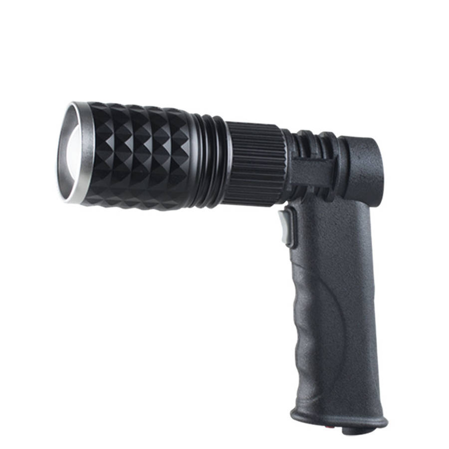 Hand-held LED USB Rechargeable Aluminum Alloy Searchlight with Triangular Bracket