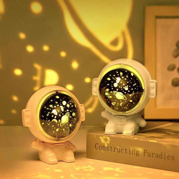 Star Projector Night Light for Kids, Astronaut Space Buddy Rotating Night Light, Starry Sky LED Proj