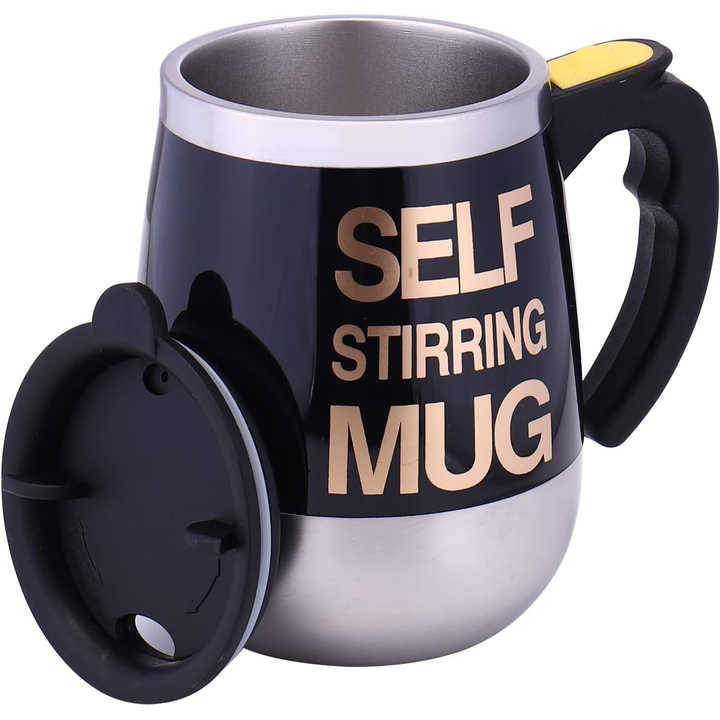 Stainless Steel Smart Automatic Mixing Cup 2 AA Batteries Magnetic Stirring Coffee Mug