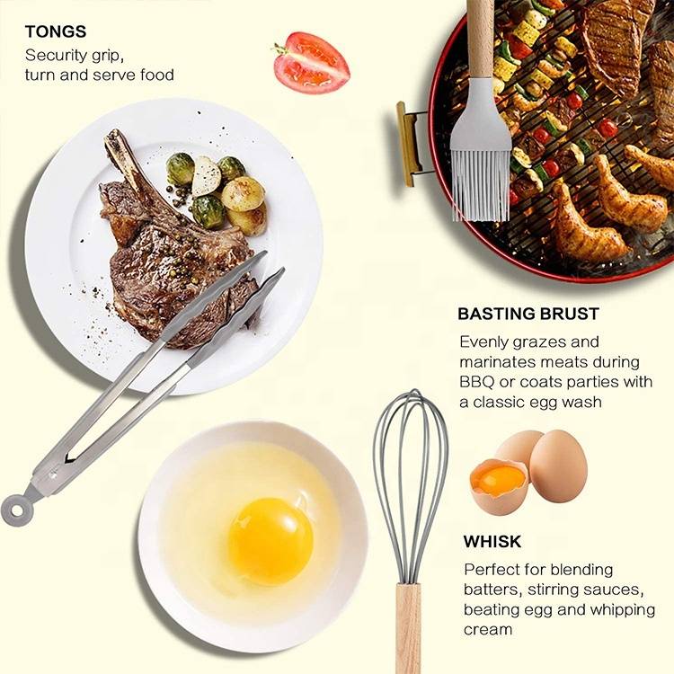 Silicone kitchen utensils - Cream white