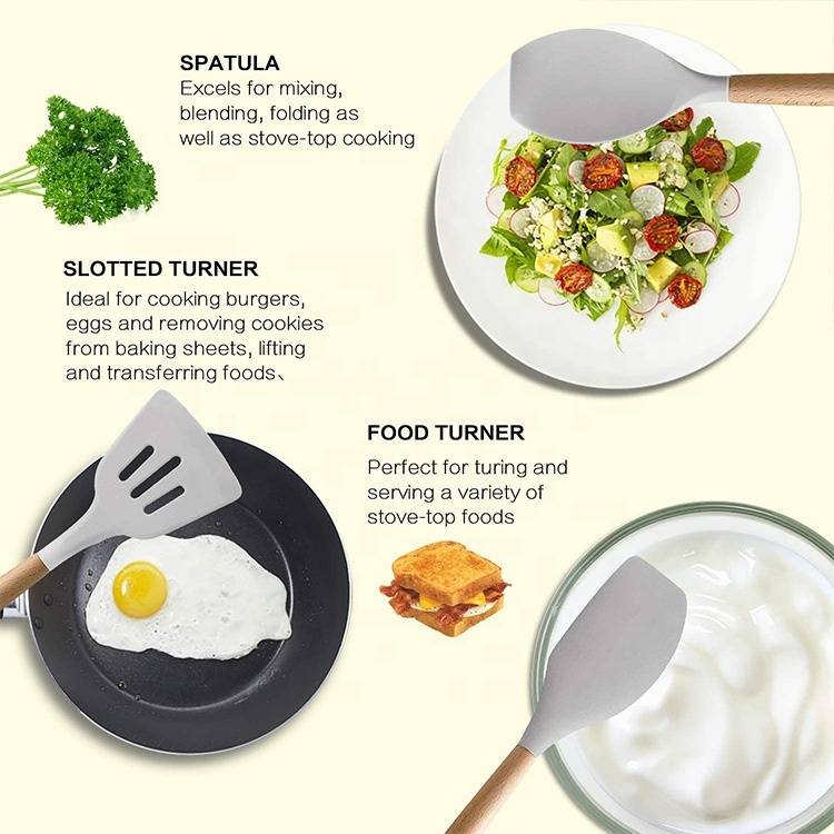 Silicone kitchen utensils - Cream white