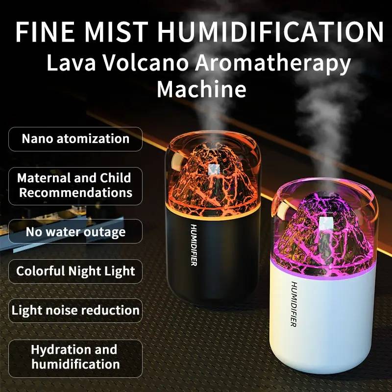 Volcano Electric Evaporative Humidifier for Car Household Hotel & RV With Aromatherapy Function