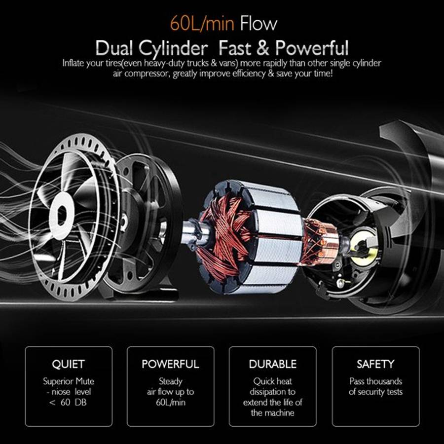 12V Portable Car Air Pump Car Emergency Tool Box