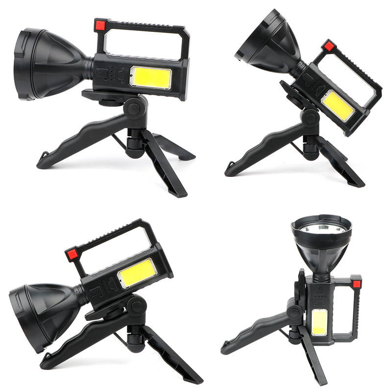 Torch Light Multifunction Rechargeable With Stand LED High Lumens Flash Light 4 Modes LED COB L-832