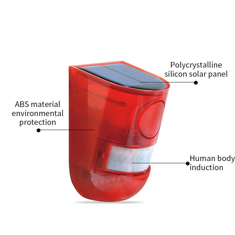 Outdoor Solar Alarm System Solar Security Strobe Siren with PIR Motion Sensor Waterproof For Farm Ho