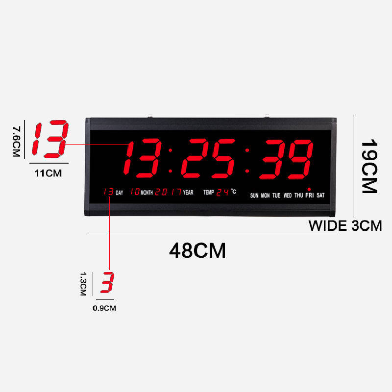 Tube LED Display Digital Calendar Wall Clock