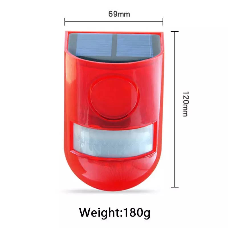 Outdoor Solar Alarm System Solar Security Strobe Siren with PIR Motion Sensor Waterproof For Farm Ho