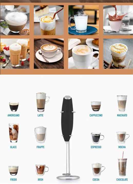 Battery Power Coffee Milk Frother with Stand