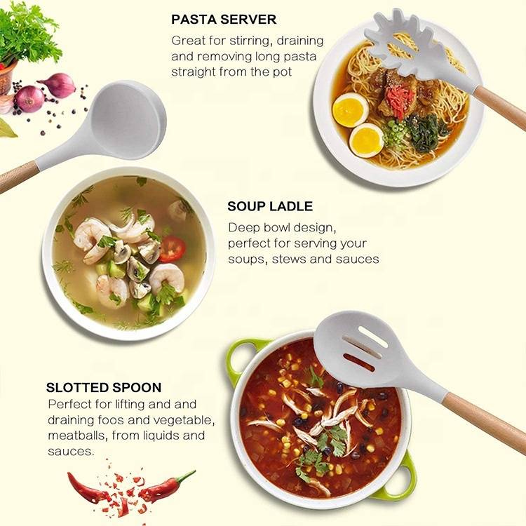 Silicone kitchen utensils - Cream white