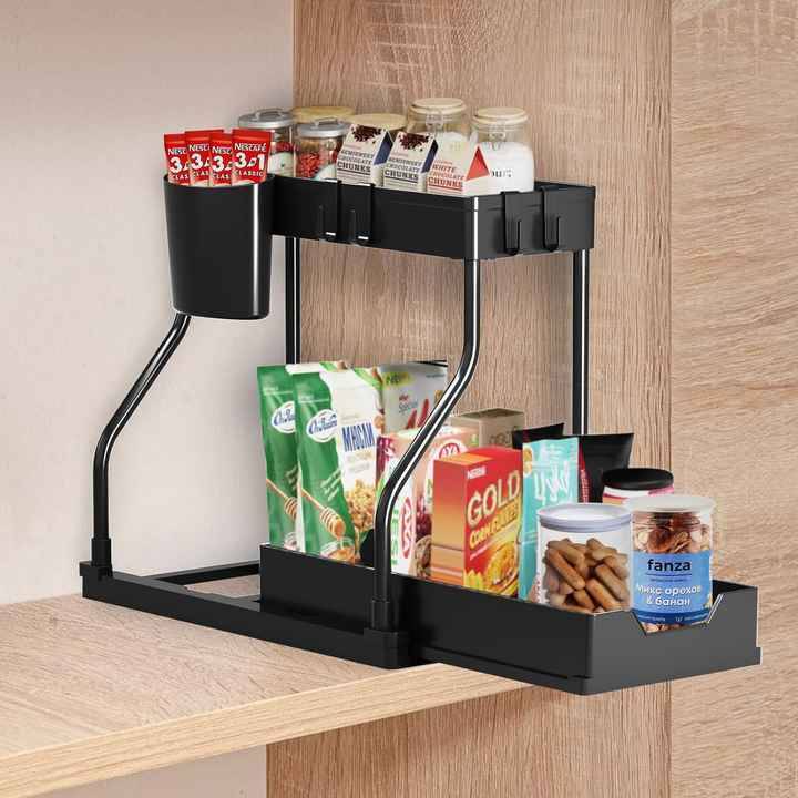 Adjustable Metal Organizer Shelving Unit for Pantry Storage Storage Shelves for Implements Storage P