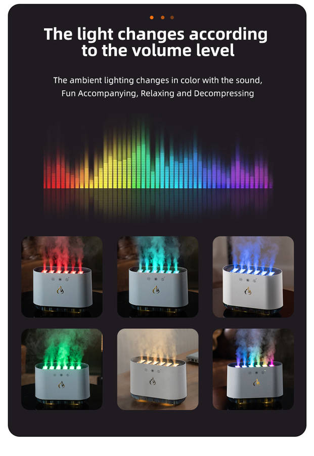 Air Humidifier Essential Oil Aroma Diffuser 7-Color Dynamic Atmosphere Light Heavy Fog Humidifiers