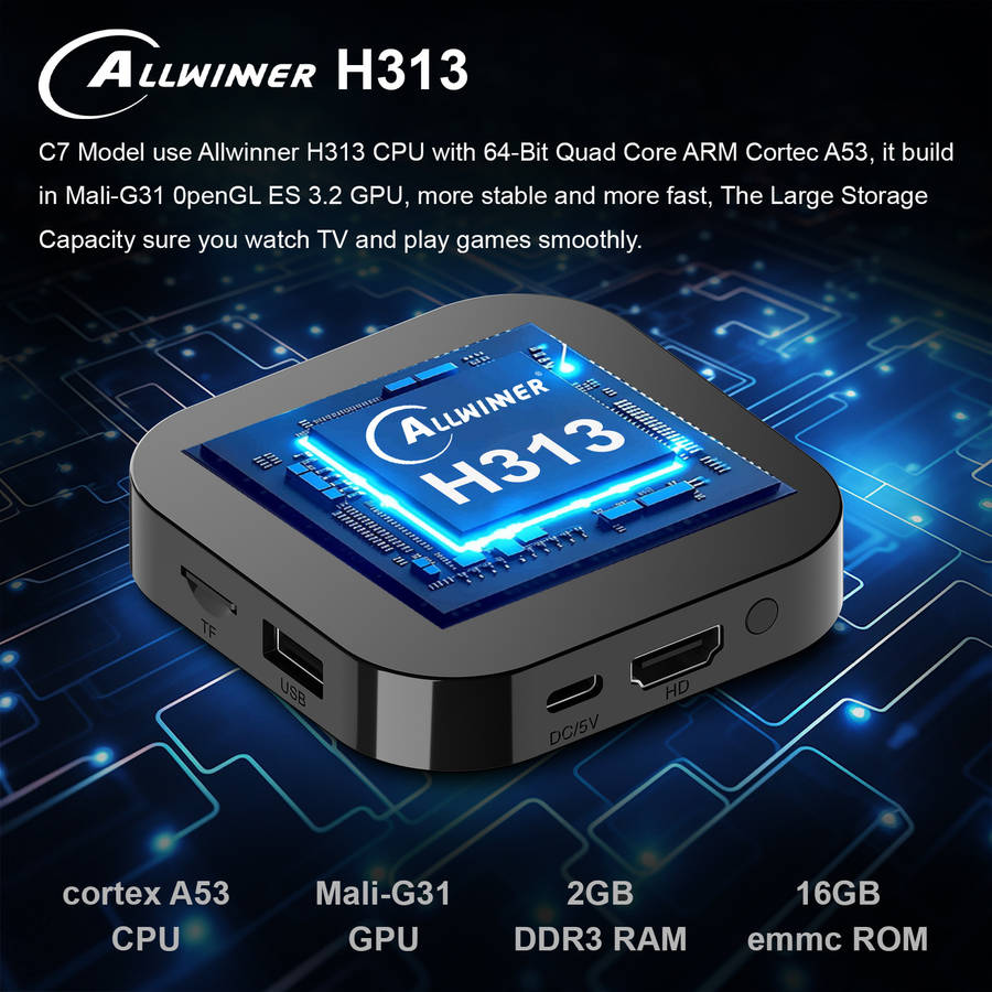 C7 Android TV  BOX 2GB/ 16GB 4K