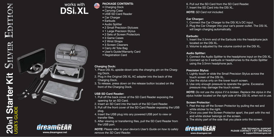 Dreamgear 20 In 1 Starter Kit for Nintendo DSi XL - Open Box
