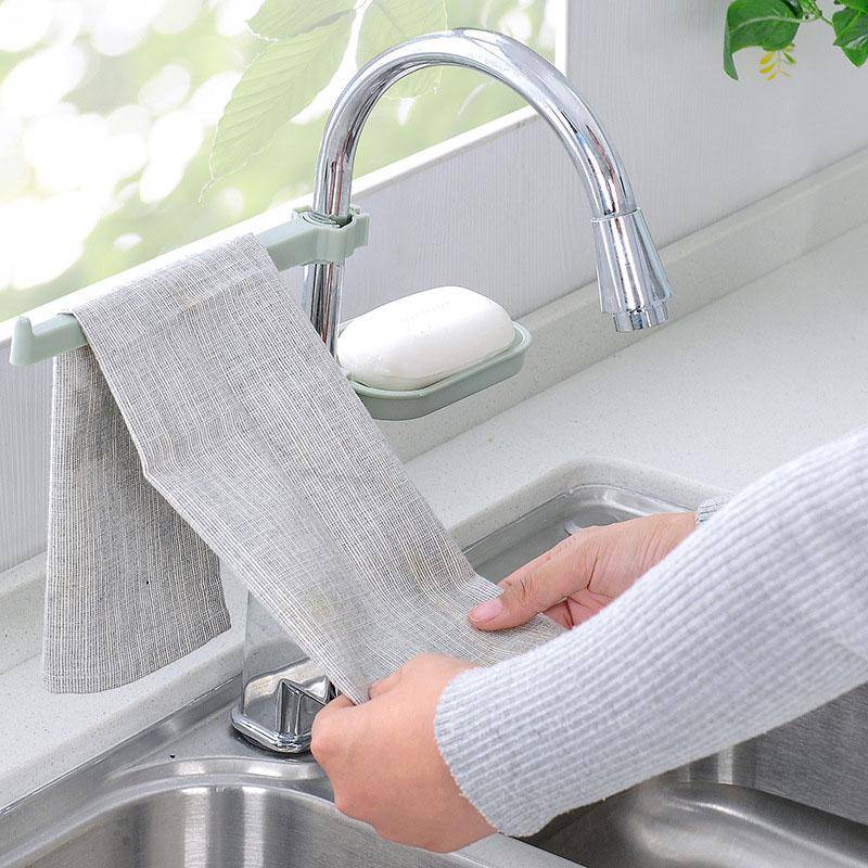 Fine Living Kitchen towel and Sponge holder Mint