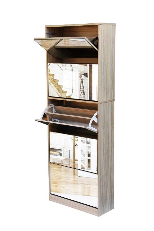 Fine Living Mirror Shoe Cabinet - 3+2tier Autumn