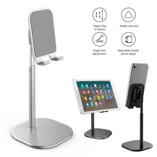 Adjustable Phone and Tablet Metal Desk Stand - Grey
