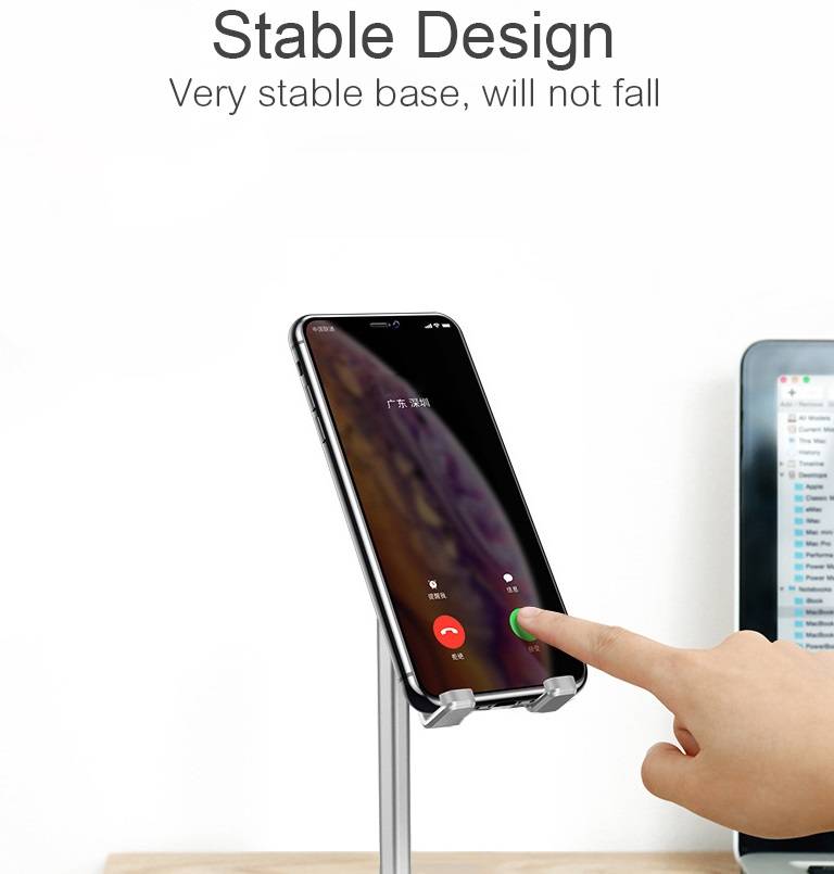 Adjustable Phoneand Tablet Metal Desk Stand - Grey