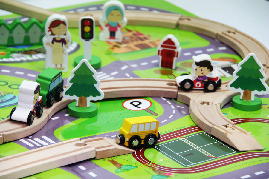 Jeronimo - Wooden Train Set - Multi Bridge - 80pcs