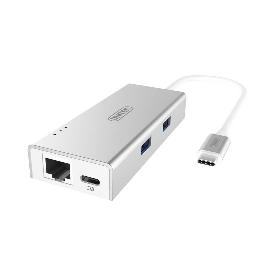 Unitek Type-C 2-Port Usb3.0 Hub With Power Delivery And Gigabit Ethernet