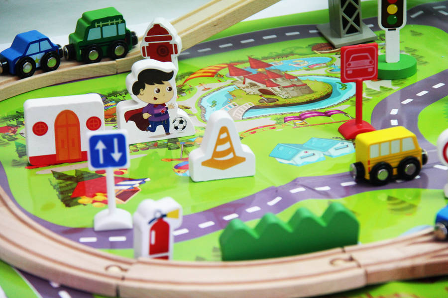 Jeronimo - Wooden Train Set - Multi Bridge - 80pcs