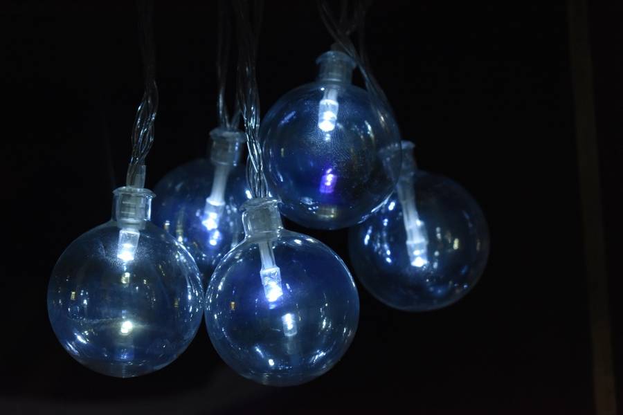Solar LED Fairy Lights | Silver Ball | 10pc