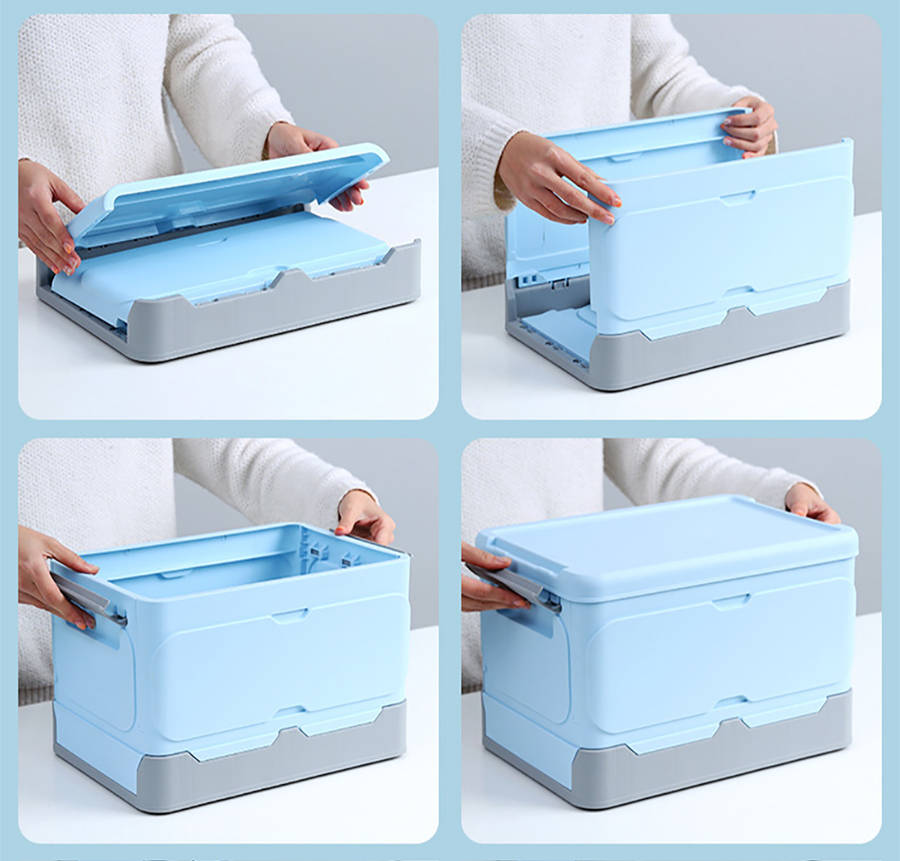 Foldable Storage Clip Boxes - Small - Blue