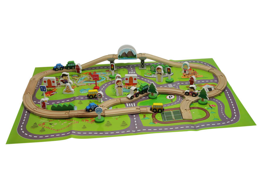 Jeronimo - Wooden Train Set - Multi Bridge - 80pcs