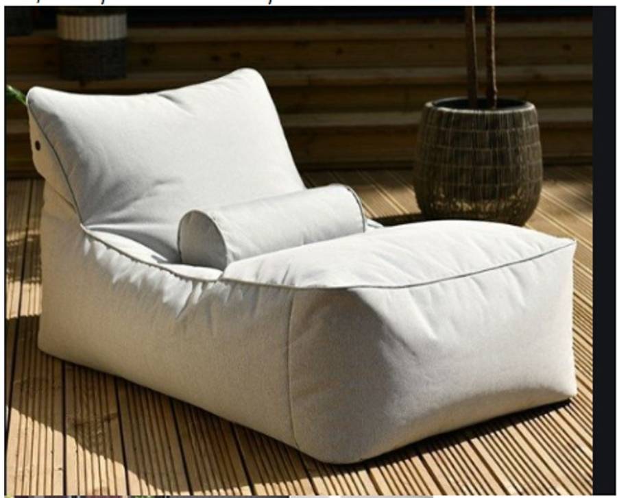 Fine Living Sun Lounger Bean Bag- Dark Grey