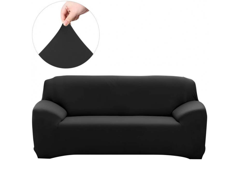 Fine Living 2 Seater Couch Cover -  Black