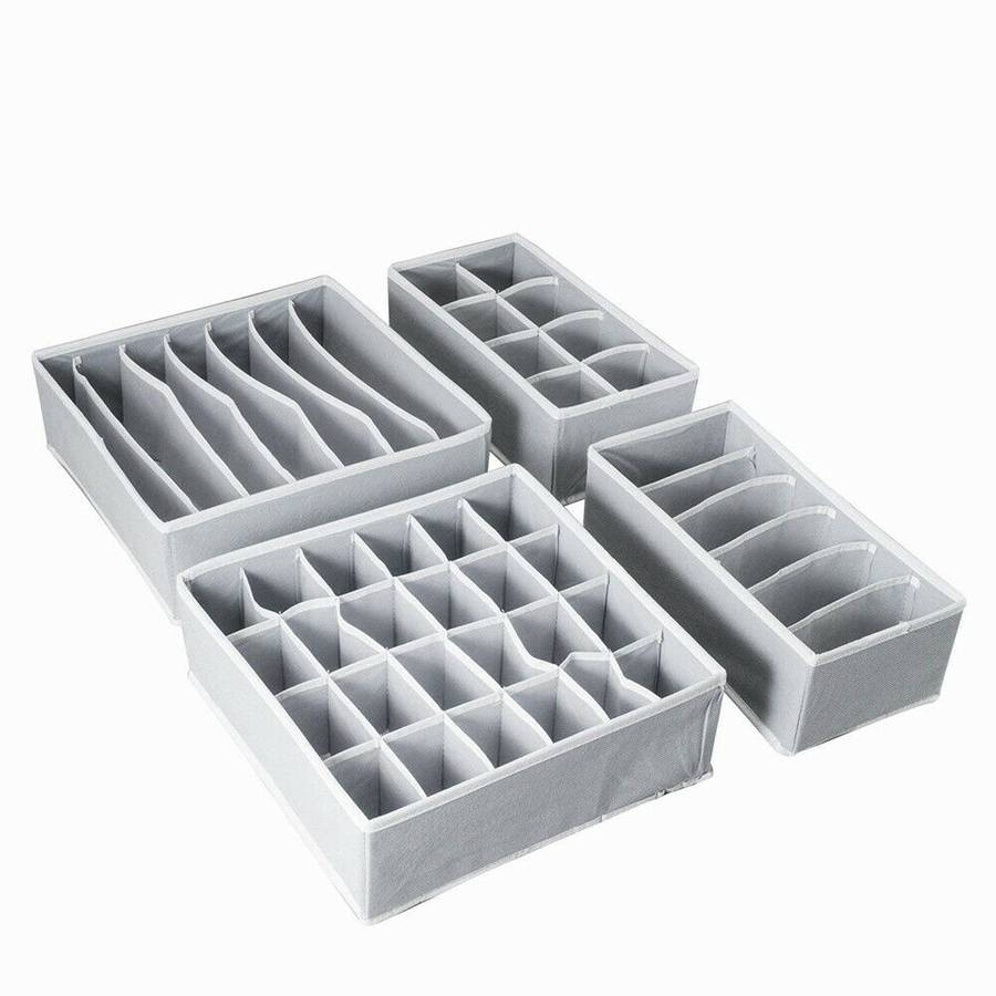 Set of 4 Collapsible organizer Grey