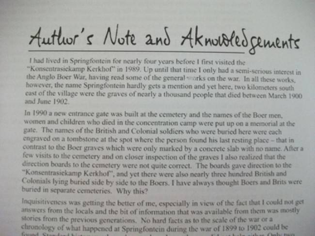 963 Days at the Junction. A documented history of Springfontein [OFS] during the Anglo-Boer War 1899