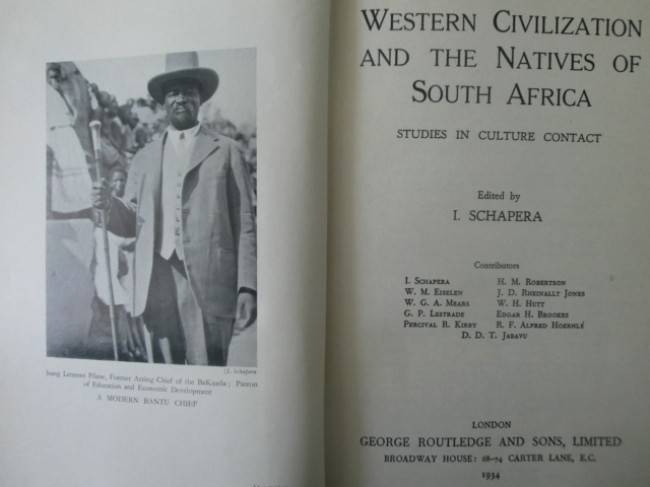 Western Civilisation and the Natives of South Africa (1934) - First edition