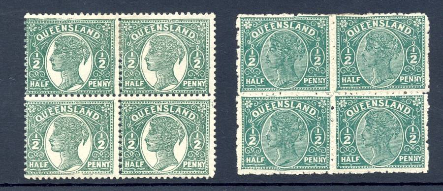 AUSTRALIA - Queensland *** SG 184,185 *** CV  = R1748 *** UMM *** Decent blocks of 4