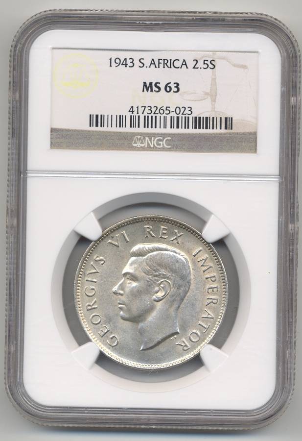 1943 *** 2.5S *** MS63 *** Highest grade on BOB