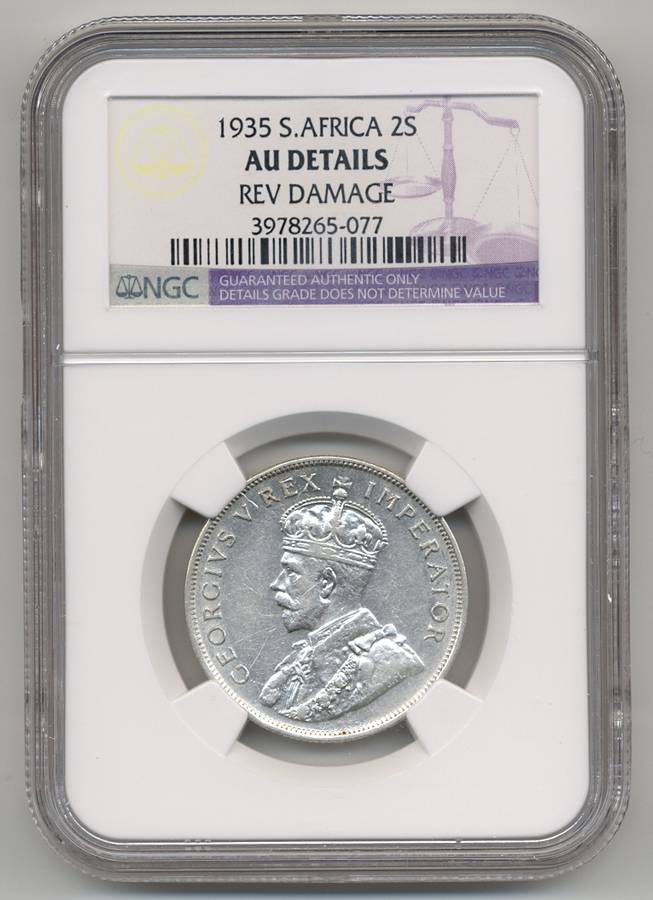 1935 *** 2S *** AU Details *** this voin sells for over R20 000 in uncirculated
