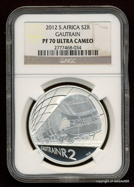 SILVER R2 CROWN SERIES *** GAUTRAIN - PF70 ULTRA CAMEO *** 1 OZ STERLING SILVER