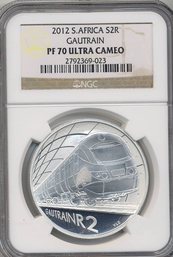 2012 GAUTRAIN - PF70 UC *** FINEST KNOWN *** 1 OZ SILVER R2 *** BUY IT GRADED
