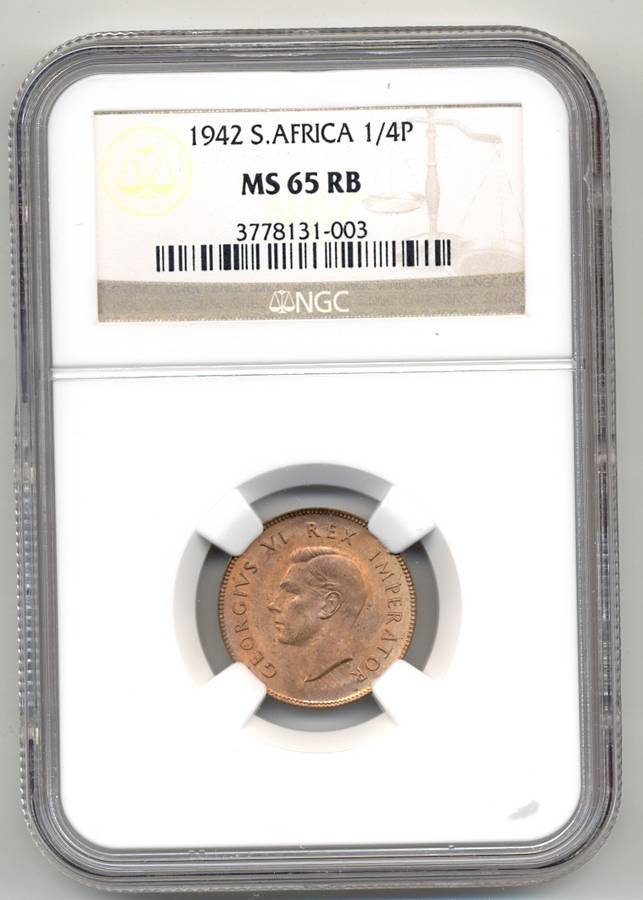 1942 *** 1/4P *** MS65RB *** Highest grade, finest known