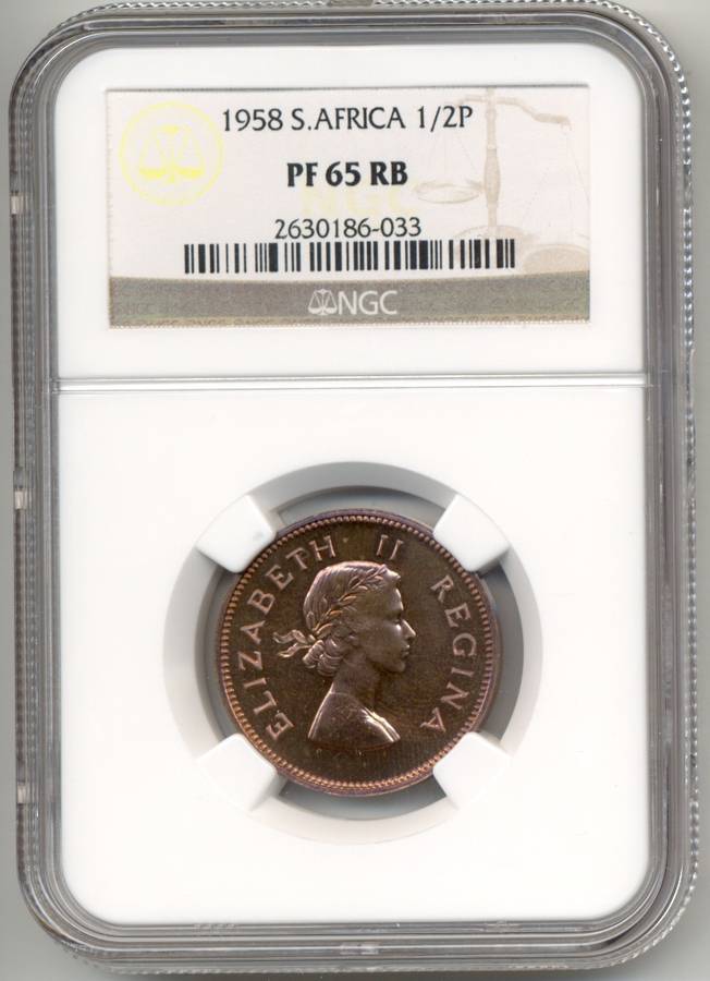 1958 *** 1/2P *** PF65RB *** High grade