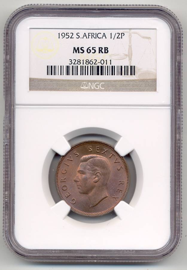1952 *** 1/2P *** MS65RB *** Second highest grade, only 2 better
