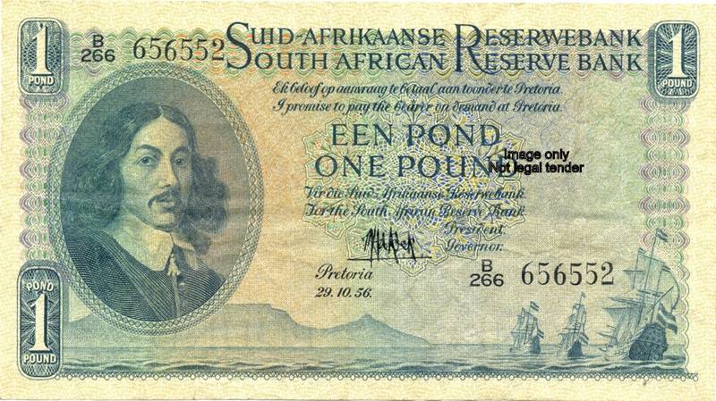 1 pound 1956 *** MH de Kock *** Creased throughout ***