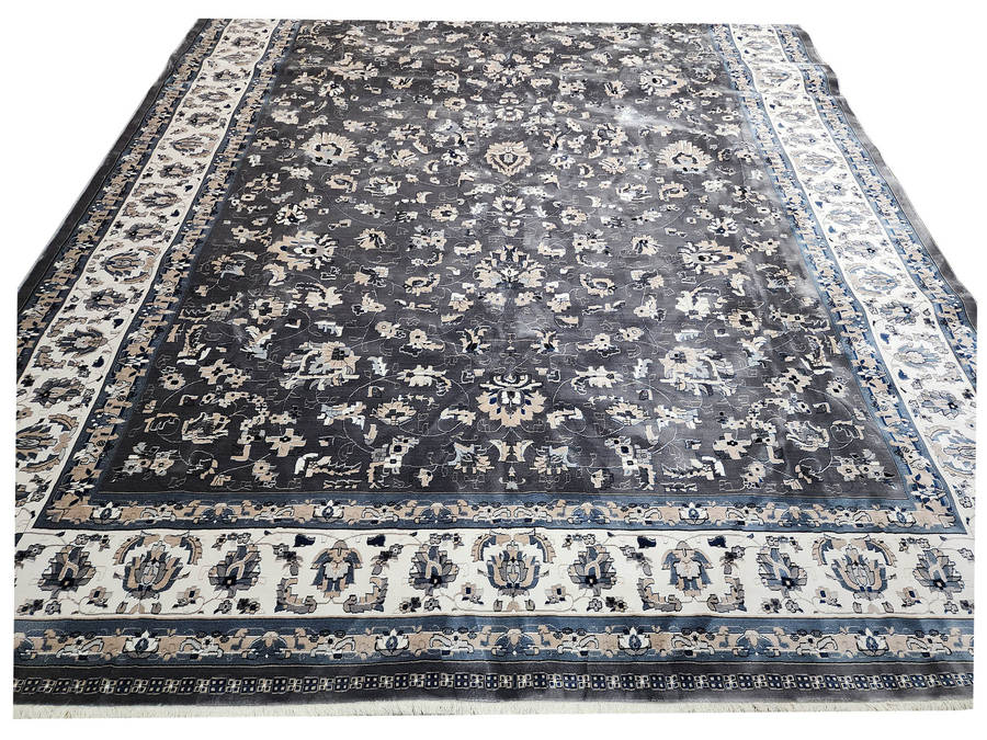 Large Grey Persian Style Carpet  Turkish Machine Made 400x300cm